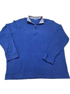 J McLaughlin Women’s L Cotton Stretch Quarter Zip Long Sleeves Blue H11.3